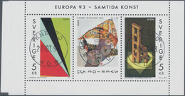 Schweden: 1993, Europa-CEPT ‚Modern Art‘ 5kr. Se-tenant Strip/3 (paintings From Olle Baertling, Öyvi - Nuevos