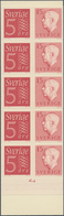 Schweden - Markenheftchen: 1958, King Gustav VI. Adolf 15öre Red + Numeral 5öre Red (five Each) In 2 - 1904-50