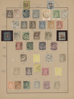 Schweiz: 1850/1880 (ca.), Urige, Meist Gestemplete Und Teils Auch Ungebrauchte Sammlung Von 40 Werte - Autres & Non Classés