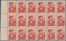Sowjetunion: 1958, Definitive Issue 60kop. Steelworker In A Lot With 90 Stamps Mostly In Larger Bloc - Usados