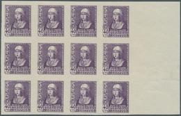 Spanien: 1938, Queen Isabella Definitive 40c. Violet In A Lot With About 110 IMPERFORATE Stamps Incl - Gebruikt