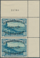 Spanien: 1938, Two Years Defence Of Madrid 45c.+2pta. Blue/pale Blue With Opt. ‚7 NOV. 1938 – SEGUND - Oblitérés