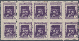 Spanien: 1939, Forces Mail Issue NOT ISSUED 10c. Stamp ‚Survivors‘ In A Lot With About 1.100 Perfora - Usados