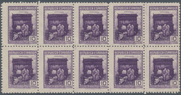 Spanien: 1939, Forces Mail Issue NOT ISSUED 10c. Stamp ‚Survivors‘ In A Lot With About 1.100 Perfora - Gebruikt