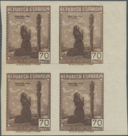 Spanien: 1939, Forces Mail Issue NOT ISSUED 70c. Stamp Showing Female Prayer In A Lot With 24 Stamps - Oblitérés