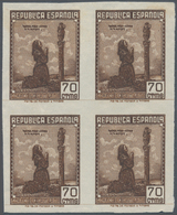 Spanien: 1939, Forces Mail Issue NOT ISSUED 70c. Stamp Showing Female Prayer In A Lot With 75 IMPERF - Oblitérés