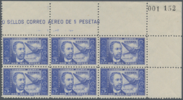 Spanien: 1944, Stamp Day Airmail Issue 5pta. Blue ‚Mariano Pardo Figueroa And Airplane‘ In A Lot Wit - Oblitérés