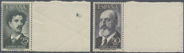 Spanien: 1955/1956, Prominent Persons Set Of Two 25pta.‘Mariano Fortuny Carbo (painter)‘ And 50pta. - Oblitérés