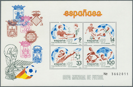 Spanien: 1982, Football World Championship Set Of Two Miniature Sheets In A Lot With About 50 Pairs, - Oblitérés