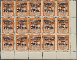 Spanien - Zwangszuschlagsmarken Für Barcelona: TELEGRAPH STAMPS: 1937, Coat Of Arms Issue 5c. With B - Kriegssteuermarken