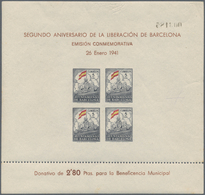 Spanien - Zwangszuschlagsmarken Für Barcelona: 1941, Coat Of Arms With Flag At Top Of Town Gate Of B - Oorlogstaks