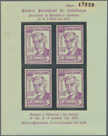 Spanien - Lokalausgaben: 1937, PI DE LLOBREGAT (Cataluna): Accumulation Of Five Different Types Of M - Nationalistische Uitgaves