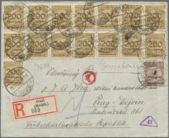 Europa: 1900/52 (ca.), Briefe/gel. Gs. (22) Oft R- Oder L-, Dabei DR Infla-R-Bf. Nov. 23 N. Prag (So - Altri - Europa