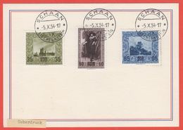 Liechtenstein 1954: Gemäldeserie V (Provisorien) Zu 270-272 Mi 326-328 Yv 288-290 Karte O SCHAAN 5.X.54 (Zu CHF 30.00) - Brieven En Documenten