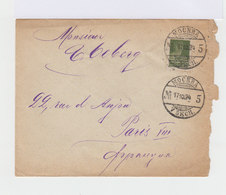 Sur Enveloppe Pour Paris Timbre 20 K. Vert Foncé. CAD Mockba 1924. (678) - Frankeermachines (EMA)