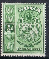 Sello TOGA, TONGA 1/2 D, Escudo De Armas, Num 1 * - Tonga (...-1970)