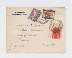 Sur Enveloppe Enveloppe Trois Timbres Grecs. CAD Grec. CAD Ligugé. (679) - Lettres & Documents