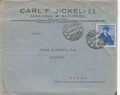 KING CHARLES II OF ROMANIA STAMP ON CARL F. JICKELI HEADER COVER, 1940, ROMANIA - Brieven En Documenten