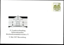 Bund PU117 D2/111 KONZERTHAUS RAVENSBURG 1987 - Sobres Privados - Usados