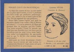 CPSM Félibrige Félibre Provence Occitanie Non Circulé Voir Scan Du Dos éditeur Antoni Conio - Lazarino NEGRE - Provence-Alpes-Côte D'Azur