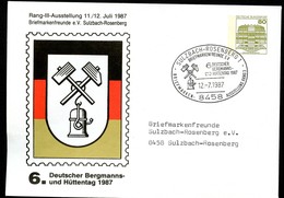 Bund PU117 D2/122 BERGMANNS- HÜTTENTAG Sulzbach-Rosenberg Sost.1987 - Private Covers - Used