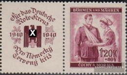 Bohemia And Moravia WZd8 With Zierfeld Unmounted Mint / Never Hinged 1940 Red Cross - Neufs