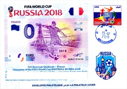 ARGHELIA - Philatelic Cover France Champion FIFA Football World Cup Russia 2018 Banknotes Currencies Money - 2018 – Russland