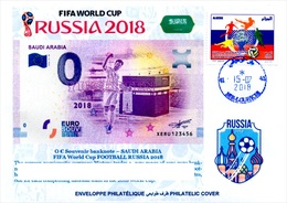 ARGHELIA - Philatelic Cover Saudia Arabia Kaaba FIFA Football World Cup Russia 2018 Banknotes Currencies Money - 2018 – Russia