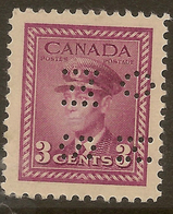 CANADA 1942 3c OHMS Perfin SG O140 HM #IL47 - Perfin