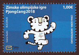 Montenegro 2018 Winter Olympic Games PyeongChang, South Korea, Tiger MNH - Inverno 2018 : Pyeongchang