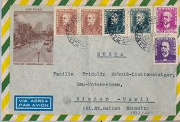 1957 , BRASIL , CORREO AÉREO , SOBRE CIRCULADO , SANTOS - NIEDER - UZWIL - Covers & Documents