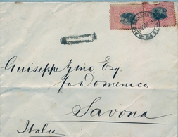 1884 , BRASIL  , SOBRE CIRCULADO , RIO DE JANEIRO A SAVONA ( ITALIA ) , LLEGADA - Cartas & Documentos