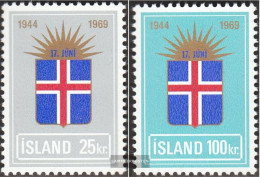 Iceland 430-431 (complete Issue) Unmounted Mint / Never Hinged 1969 25 Years Republic Iceland - Neufs