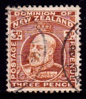 New Zealand 1909 King Edward VII 3d Chestnut Used  SG 389 - Gebraucht