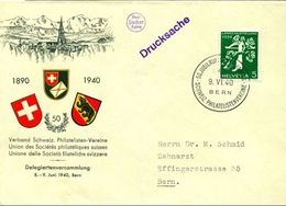 Schweiz Suisse 1940: Zu 228 Mi 344 Yv 329 Mit O 50.JUBILÄUM VERBAND SCHWEIZ. PHILATELISTENVEREINE BERN 9.VI.40 - Covers & Documents