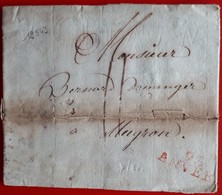 19543# DEUX NETHES BEIDE LETTRE Obl 93 ANVERS 1808 34mm ROUGE DEPARTEMENT CONQUIS BELGIQUE Pour MUGRON - 1792-1815: Veroverde Departementen