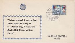 Greenland 1958 International Geophysical Year Qerrurtussoq Pr Holsteinborg Observation Post Cover (40683) - Cartas & Documentos