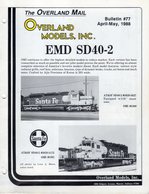 Catalogue -revue OVERLAND MODELS Mail Bulletin 77 April-May 1988 - Engels