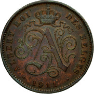 Monnaie, Belgique, Albert I, 2 Centimes, 1911, TTB+, Cuivre, KM:64 - 2 Centimes