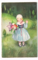 ILL-380  HANNES PETERSEN : A Girl With Flowers ( Nr. 3983 ) - Petersen, Hannes