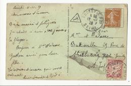 Carte Postale De Choisy Le Roi à Petit-Quevilly - 1929 - Affranchie à 25 Cts Et Taxée à 30 Cts - 1859-1959 Lettres & Documents