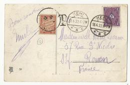 Carte Postale De Kehl (D) à Rouen - 1922 - Taxée à 30 Cts - 1859-1959 Covers & Documents