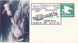 USA 1985 The 10 Anniversary Of Apollo And Soyuz Spacecraft Joint Mission Commemoraitve Cover - North  America