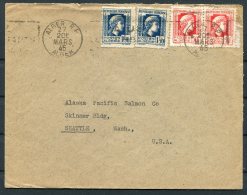 1945 Algeria Henry Geneste Cover - Alaska Pacific Salmon Co. Seattle USA - Storia Postale