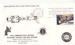USA 1975 Apollo And Soyuz Spacecraft Joint Mission Commemoraitve Cover - Noord-Amerika
