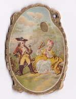 Ravissant Petit Miroir Ovale, Jolies Chromos, Fin XIXe Siècle. - Accessories