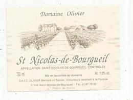 étiquette De Vin, SAINT NICOLAS DE BOURGUEIL , Domaine Olivier à La Forcine - Rouges