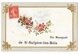 SAINT SULPICE LES BOIS (19) Carte Fantaisie Souvenir Gaufrée - Andere & Zonder Classificatie