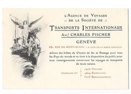 GENEVE (Suisse) Carte Publicitaire Agence De Voyage De La Société De Transports Internationaux - Genève