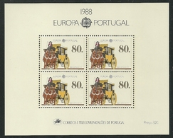 1988 Portugal Europa: Transportation And Communications Minisheet (** / MNH / UMM) - 1988